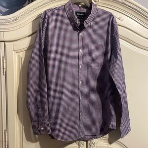 NWT Bonobos Men’s Dress Shirt Slim Fit Button Front Pink and Blue Sz L